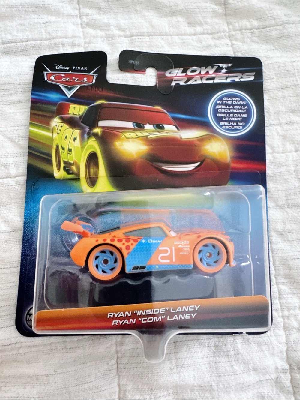 Mattel Glow Racers Ryan "Inside" Laney Orange and Blue Toy Car